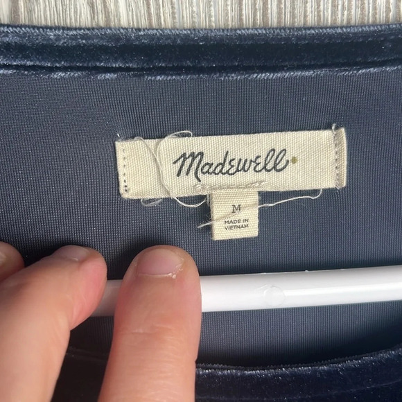 Madewell Women's Blue Velvet Butterfly Top Size Medium - Picture 3 of 5